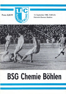 Chemie Böhlen Programm 1980/81 BSG Sachsenring Zwickau 