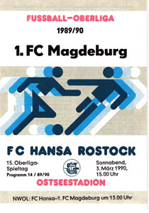 FC Magdeburg Programm Pokal 1989/90 1 RW Erfurt 