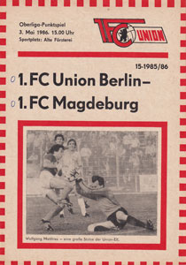 Programmheft BSG Wismut Aue FC Magdeburg 23.11.1985 1